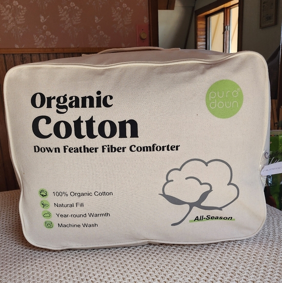 Mustard Brown Pure Down Organic Cotton Eco Earth Down Feather Comforter Kohl's - Picture 4 of 10